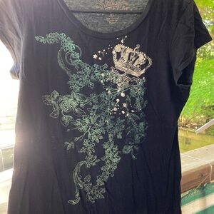 Royal black ladies short sleeve Tshirt